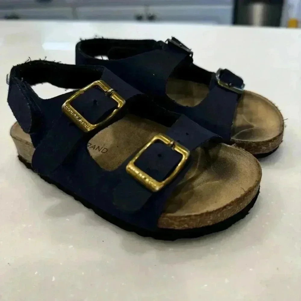 LUCKY BRAND TODDLER BLUE FOOTBED SANDALS Size 8